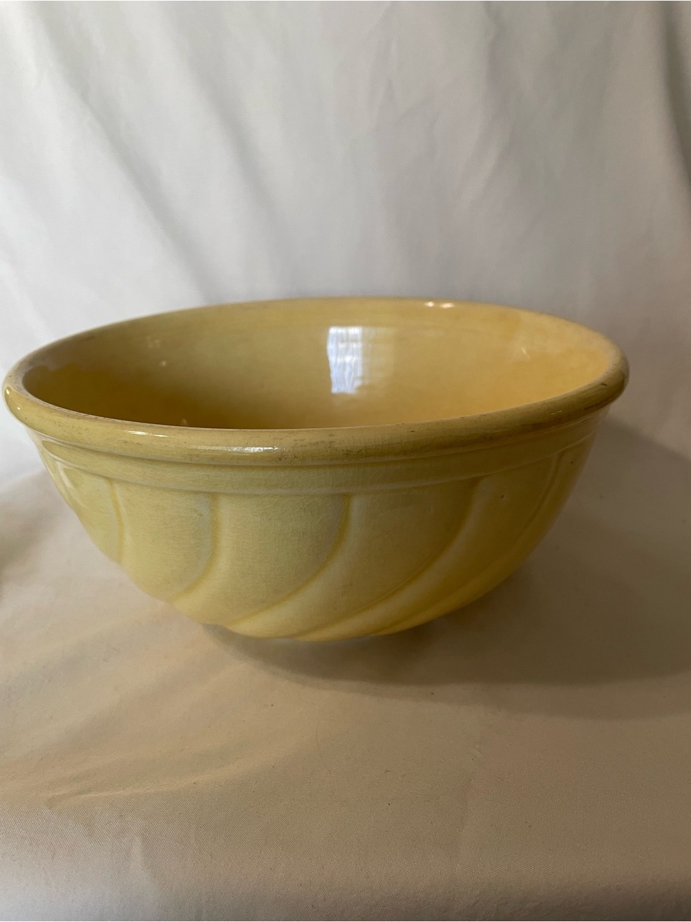 Vintage Yellow Ceramic Mixing Bowl - Home Art